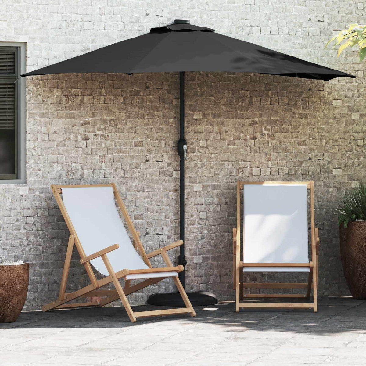 Tuinparasol Zwart 294 x 150 x 224 cm Polyester en staal is nu te koop bij PeponiXL, paradijselijk wonen!