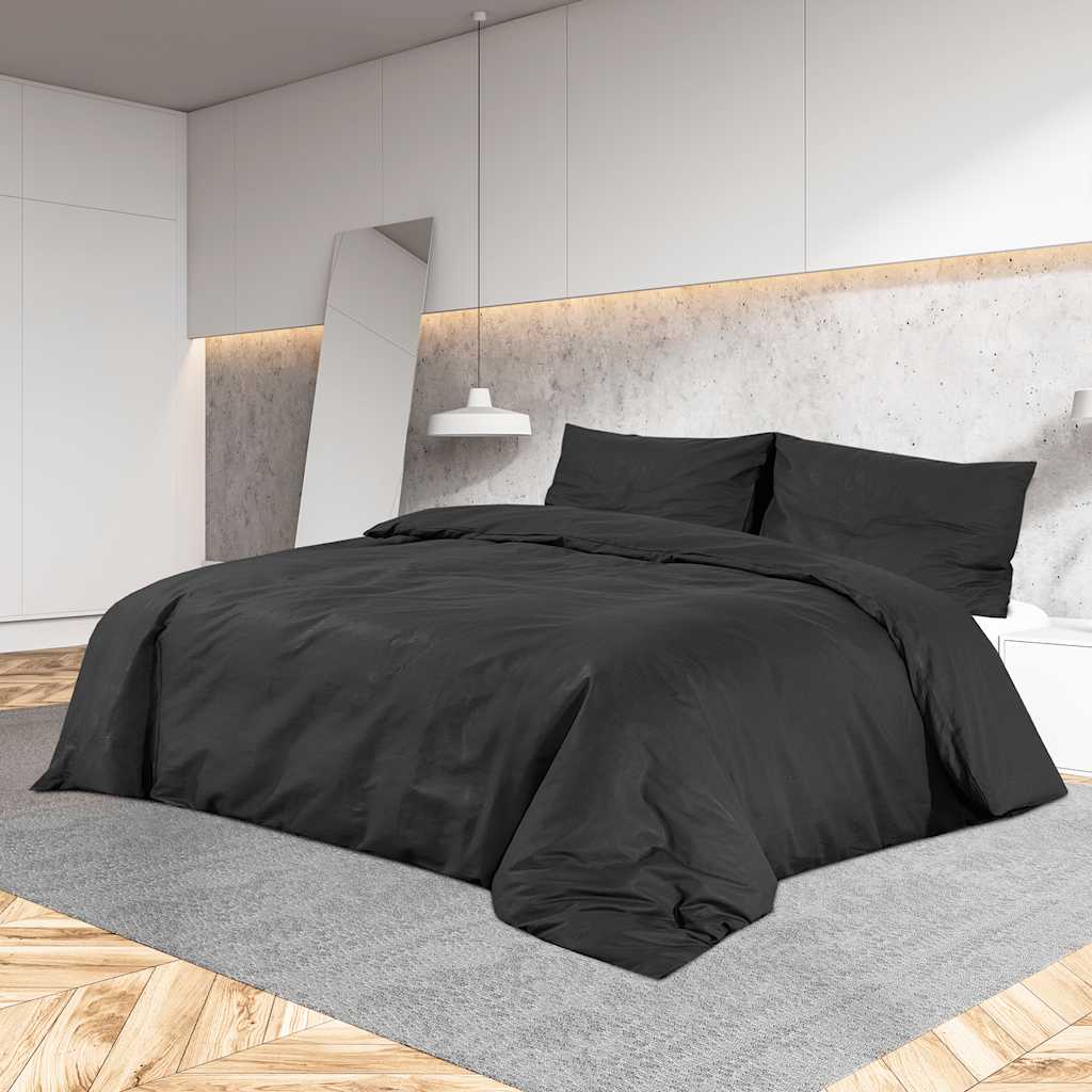 Dekbedovertrekset 140x200 cm katoen zwart is nu te koop bij PeponiXL, paradijselijk wonen!