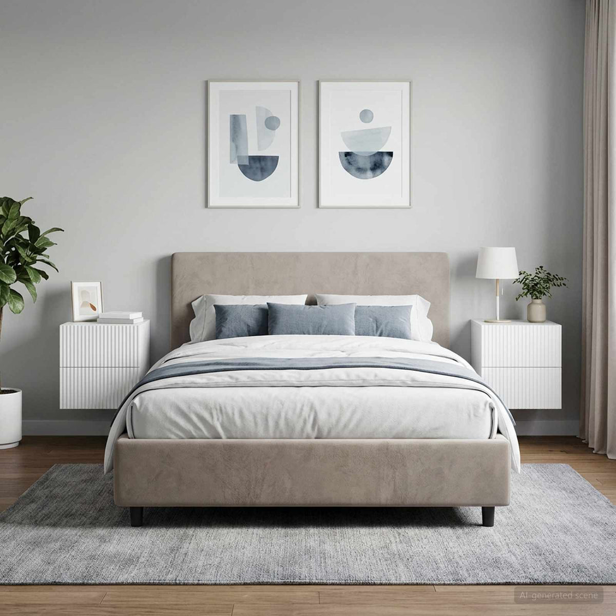Wandbeugel Bedkast 2 pcs Hoogglans Wit 33 x 34,5 x 40 cm is nu te koop bij PeponiXL, paradijselijk wonen!