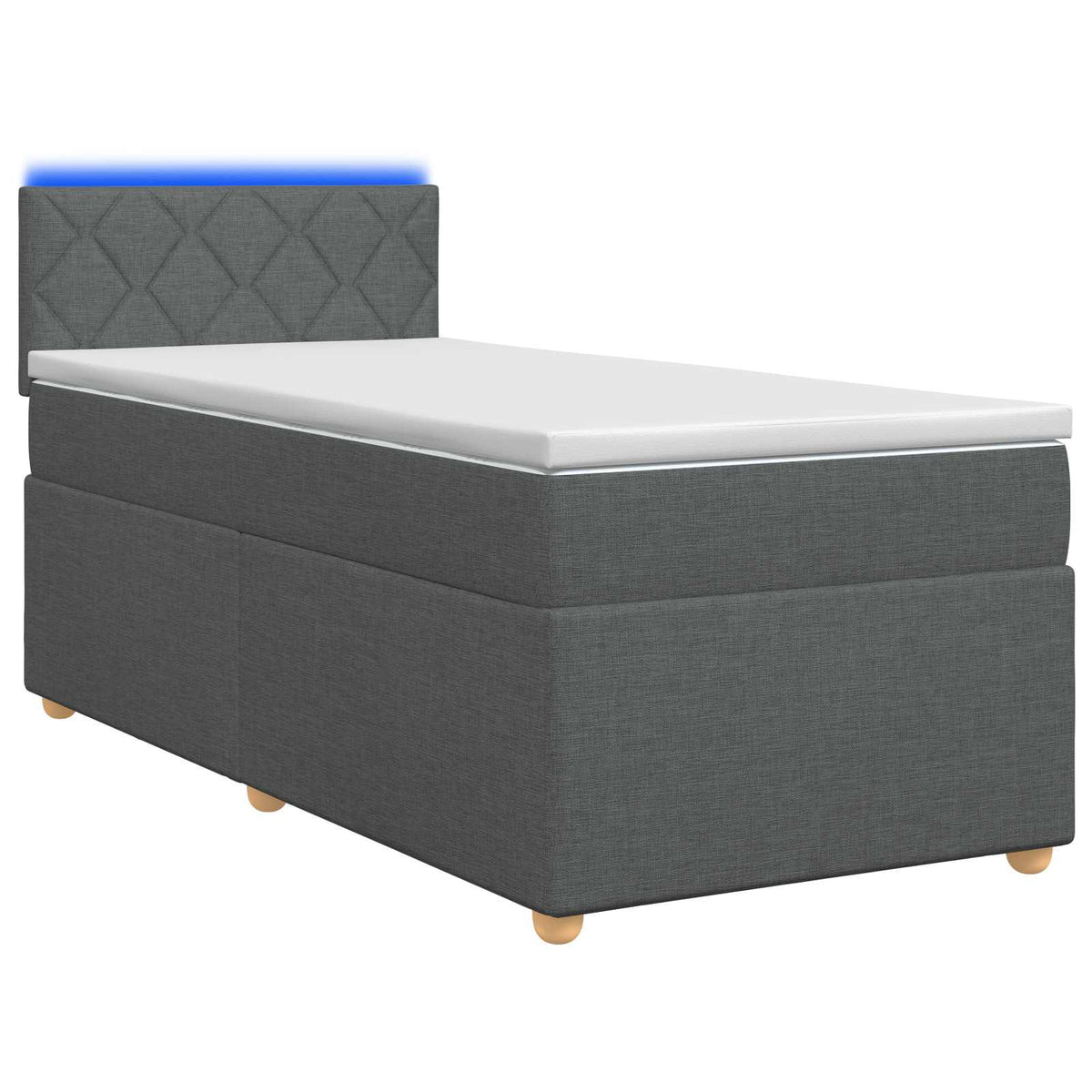 Boxspringbed met matras Donkergrijs 100 x 200 cm Stof is nu te koop bij PeponiXL, paradijselijk wonen!