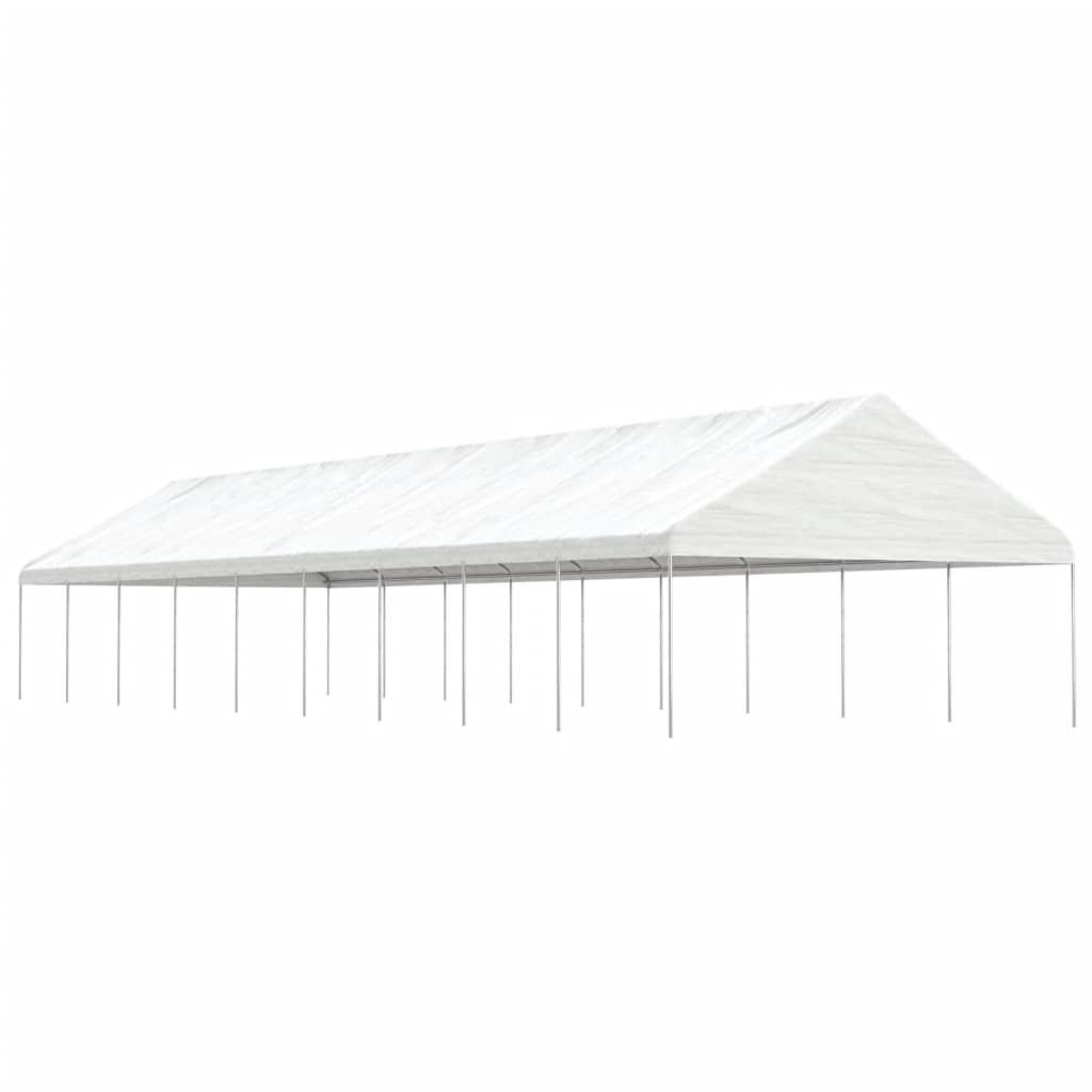 Prieel met dak 20,07x5,88x3,75 m polyetheen wit is nu te koop bij PeponiXL, paradijselijk wonen!