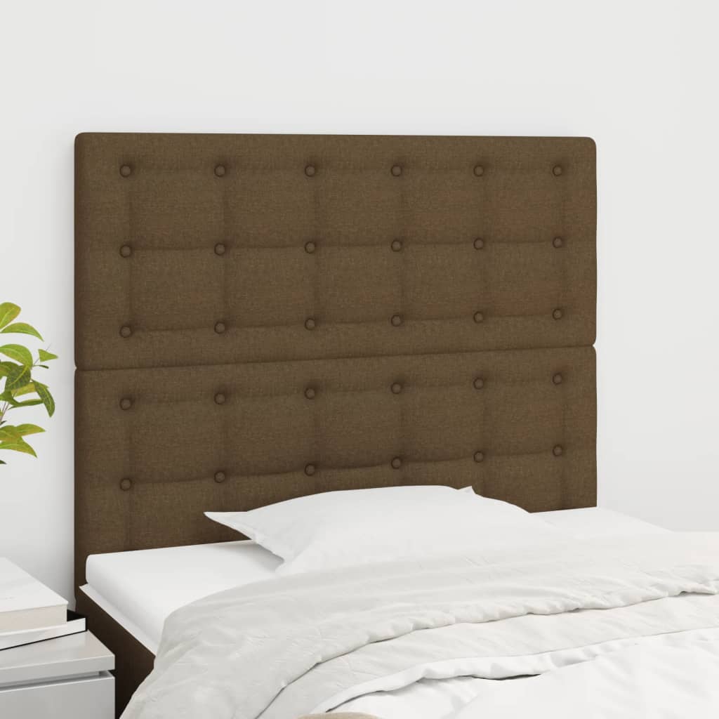 Hoofdbord donkerbruin 80x5x118/128 cm stof is nu te koop bij PeponiXL, paradijselijk wonen!