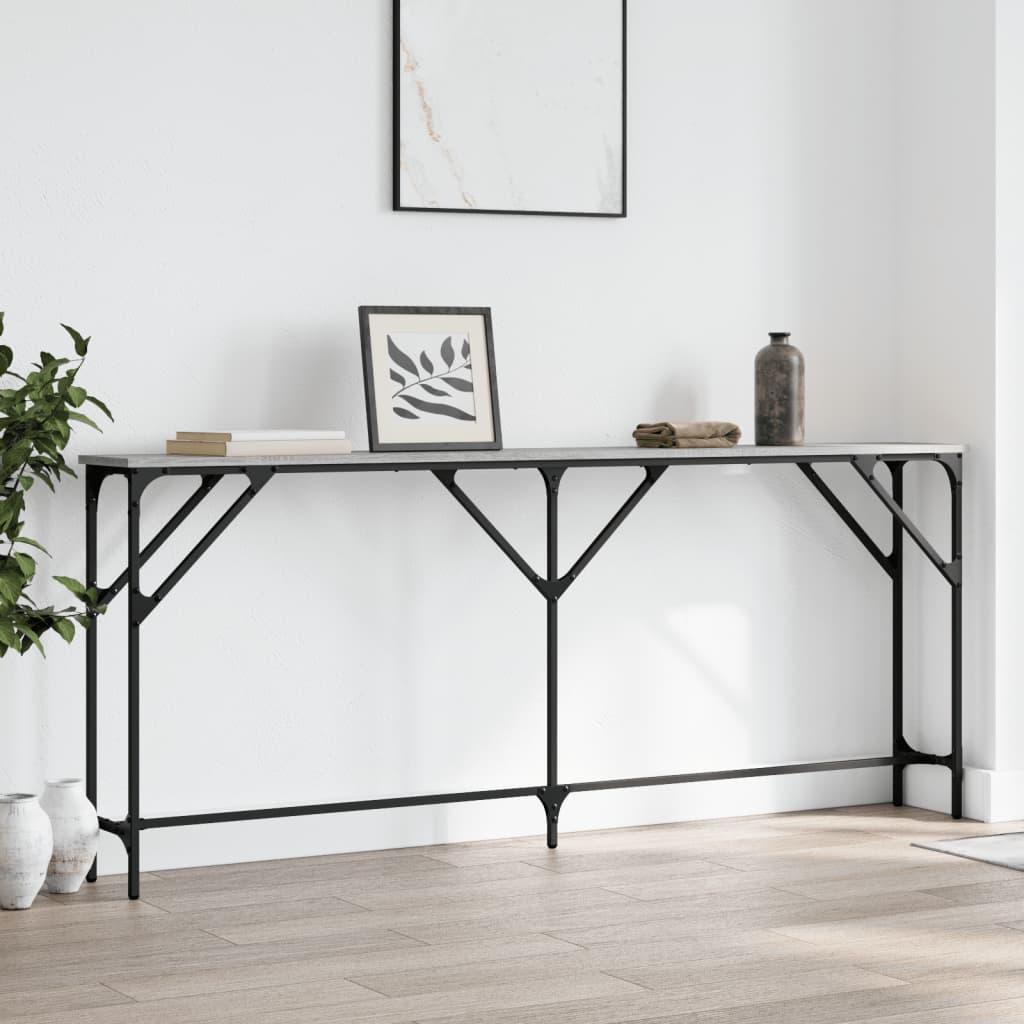 Wandtafel 180x23x75 cm bewerkt hout grijs sonoma eikenkleurig is nu te koop bij PeponiXL, paradijselijk wonen!