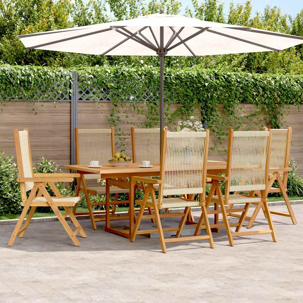 7-delige Tuinset polypropeen en massief hout beige is nu te koop bij PeponiXL, paradijselijk wonen!