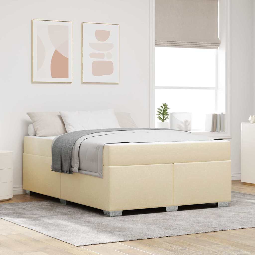 Bedframe met matras Crème 140 x 200 cm Stof is nu te koop bij PeponiXL, paradijselijk wonen!
