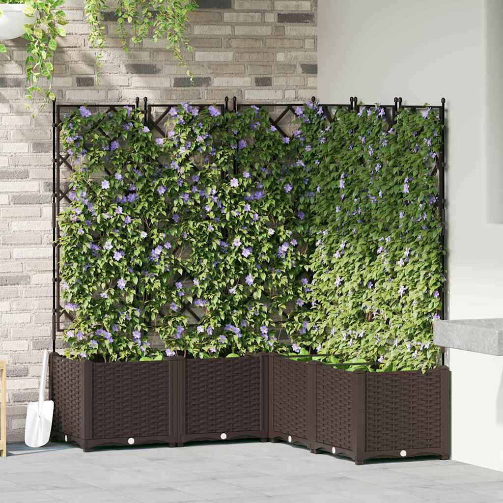 Tuin Bloempot 5 pcs Bruin 120 x 120 x 143 cm Kunststof is nu te koop bij PeponiXL, paradijselijk wonen!