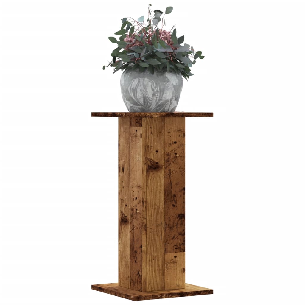 Plantenstandaards 2 st 30x30x60 cm bewerkt hout oud houtkleurig is nu te koop bij PeponiXL, paradijselijk wonen!