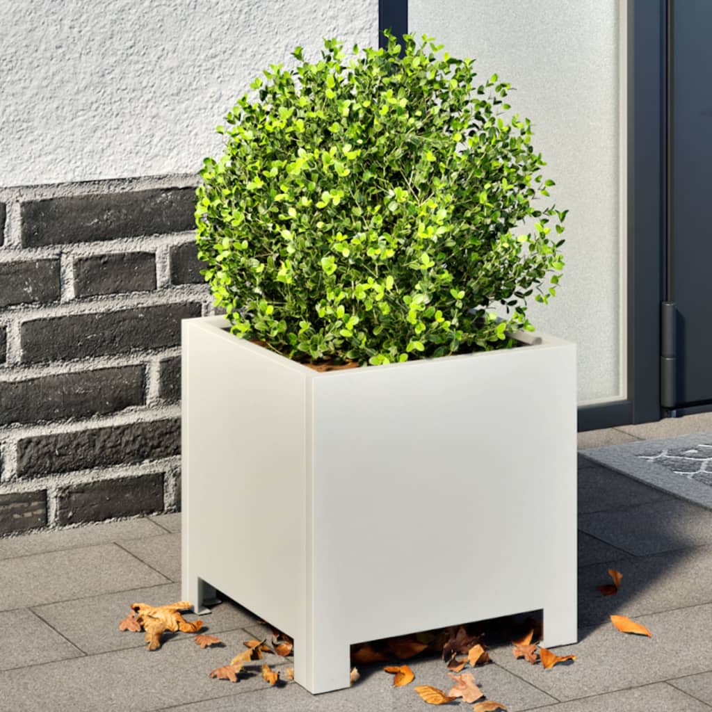 Plantenbak 30x30x30 cm staal wit is nu te koop bij PeponiXL, paradijselijk wonen!