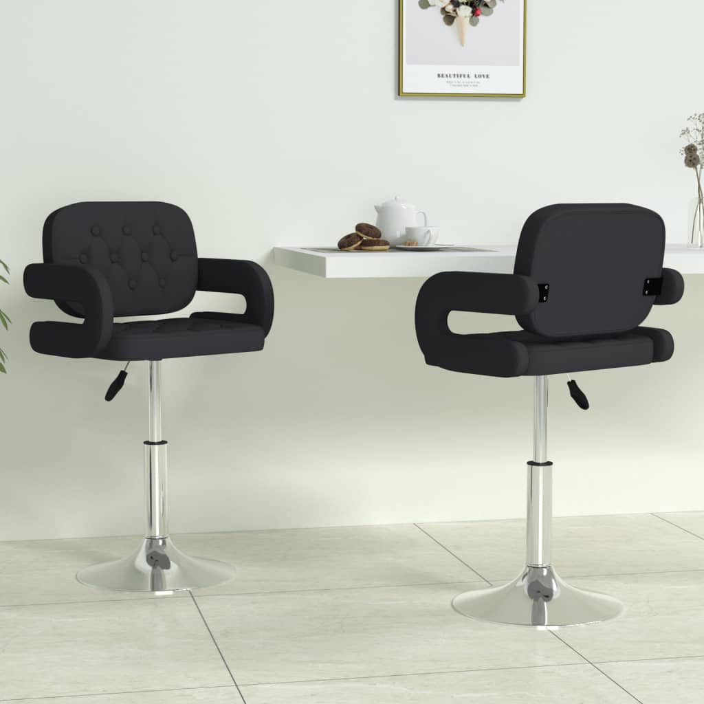 Eetkamerstoelen draaibaar 2 st kunstleer zwart is nu te koop bij PeponiXL, paradijselijk wonen!