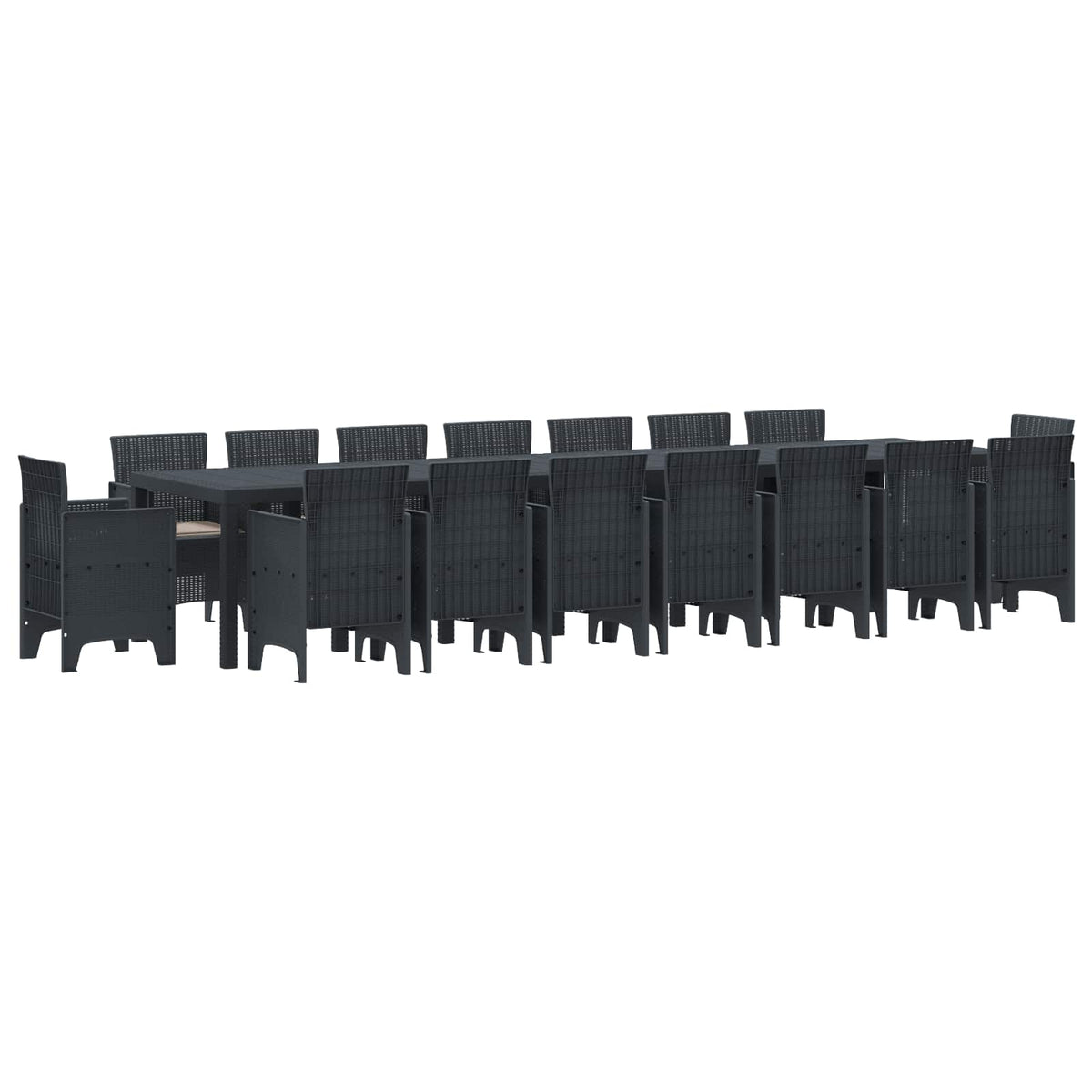 Tuin Eettafelset met kussens met kussen 17 pcs Antraciet PP is nu te koop bij PeponiXL, paradijselijk wonen!