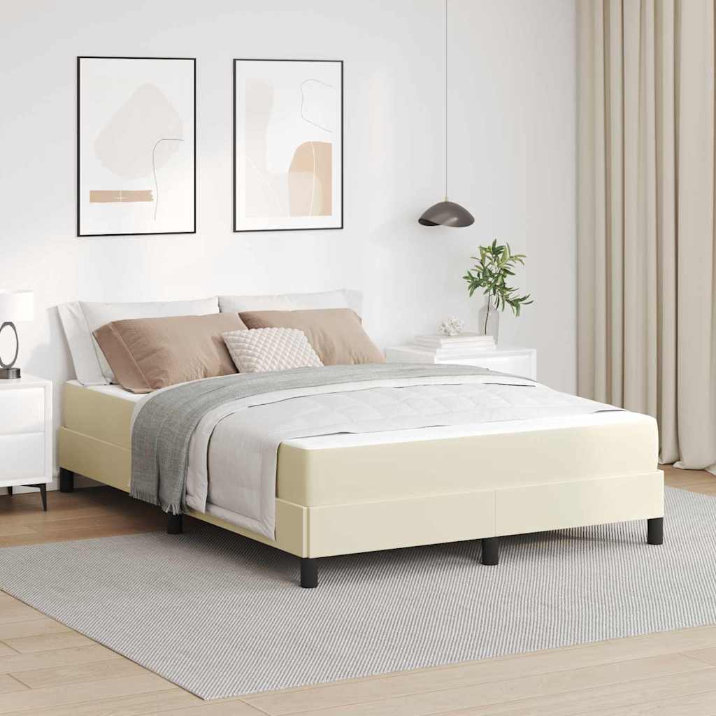 Bedframe met matras Crème 140 x 200 cm Stof is nu te koop bij PeponiXL, paradijselijk wonen!