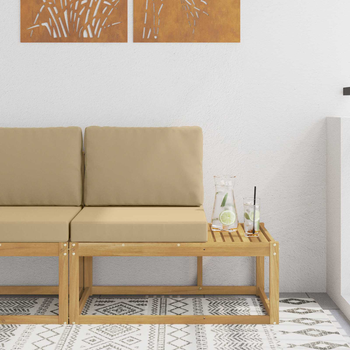 Buiten Eind Sofa Wit 91 x 63 x 73 cm Massief Acaciahout is nu te koop bij PeponiXL, paradijselijk wonen!