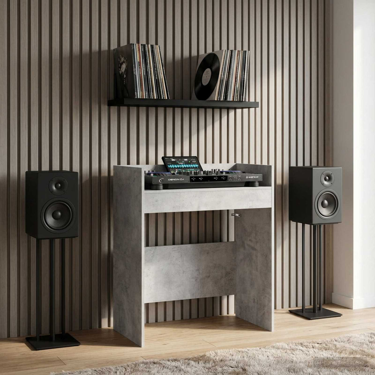 DJ Tafel Betongrijs 102 x 45 x 102 cm Bewerkt hout is nu te koop bij PeponiXL, paradijselijk wonen!