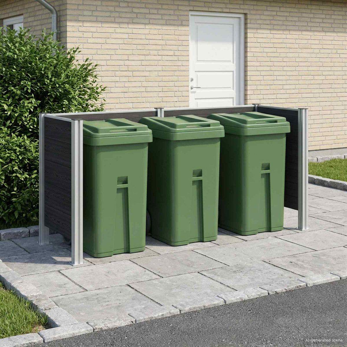 Afvalbak Schutting Grijs 237 x 85 x 115 cm Aluminium en WPC is nu te koop bij PeponiXL, paradijselijk wonen!
