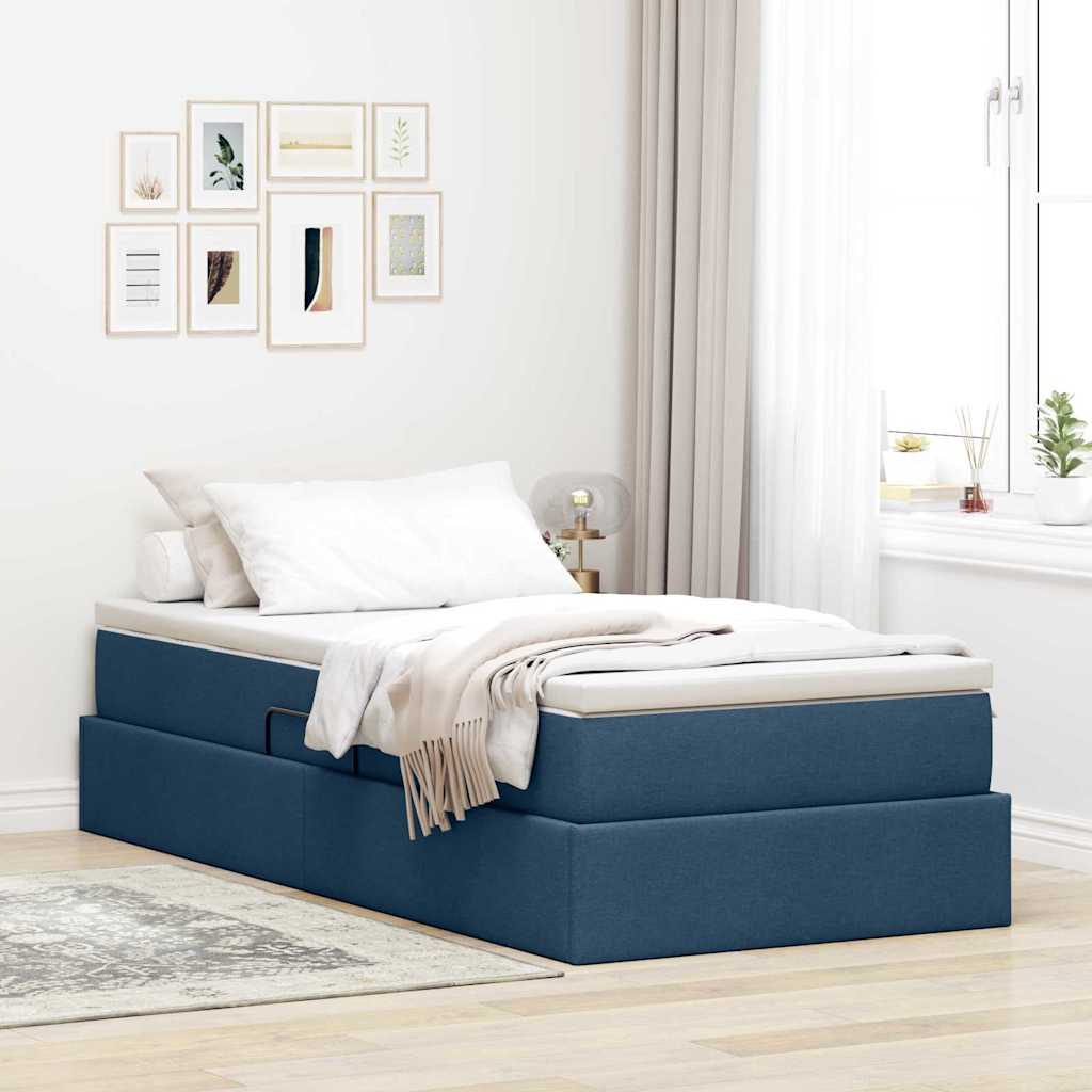 Opslag bed met matras met matras Blauw 90 x 200 cm Polyester is nu te koop bij PeponiXL, paradijselijk wonen!