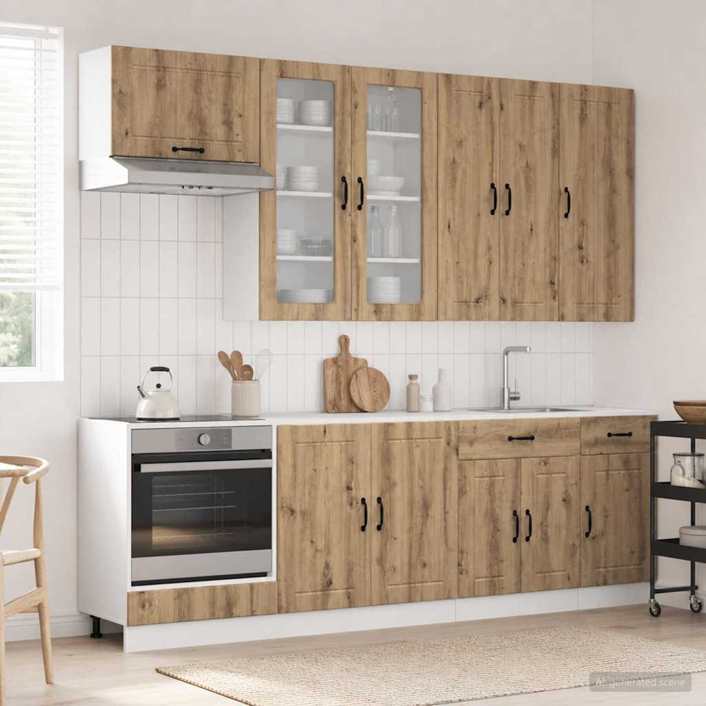 Keukenblok LUCCA 8 pcs Artisanaal eiken Bewerkt hout is nu te koop bij PeponiXL, paradijselijk wonen!