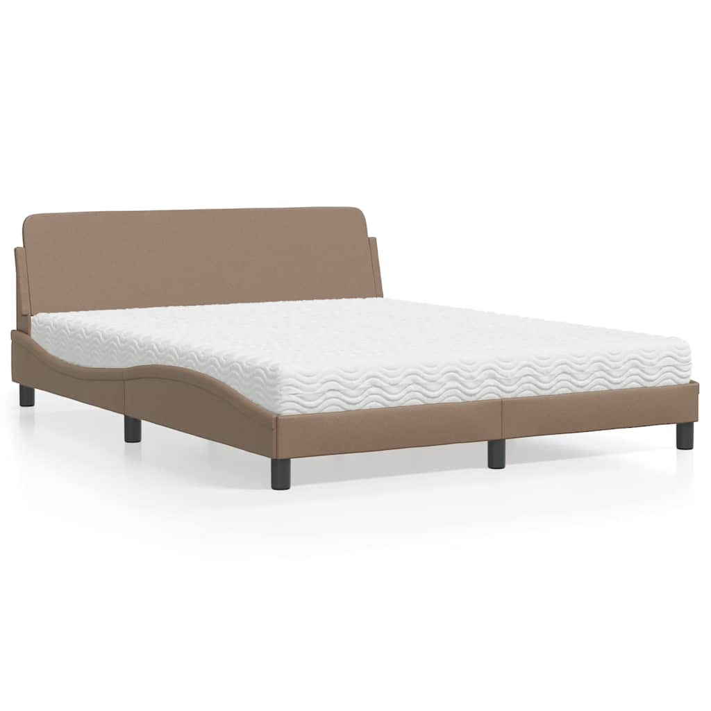 Bed met matras "Dover" kunstleer cappuccinokleurig 160x200 cm is nu te koop bij PeponiXL, paradijselijk wonen!