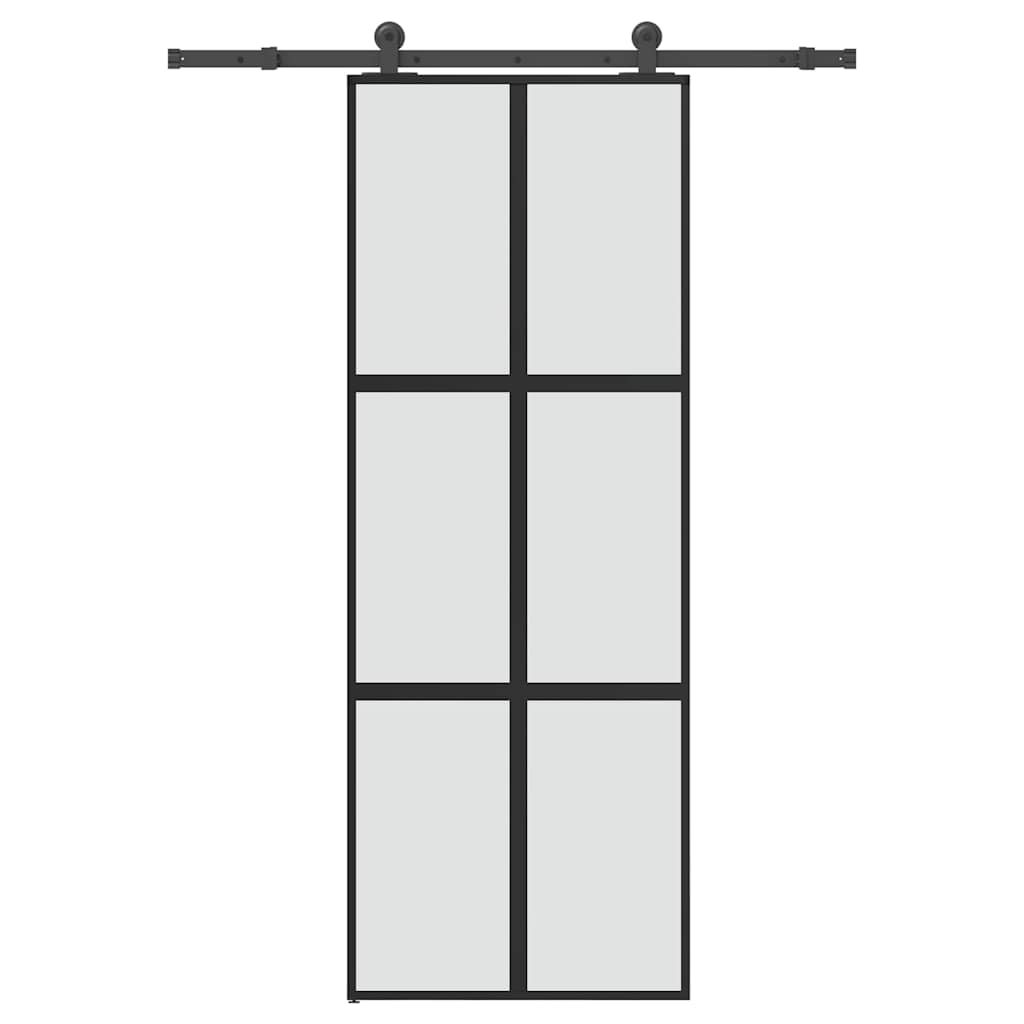 Schuifdeur met beslag 76x205 cm gehard glas en aluminium is nu te koop bij PeponiXL, paradijselijk wonen!