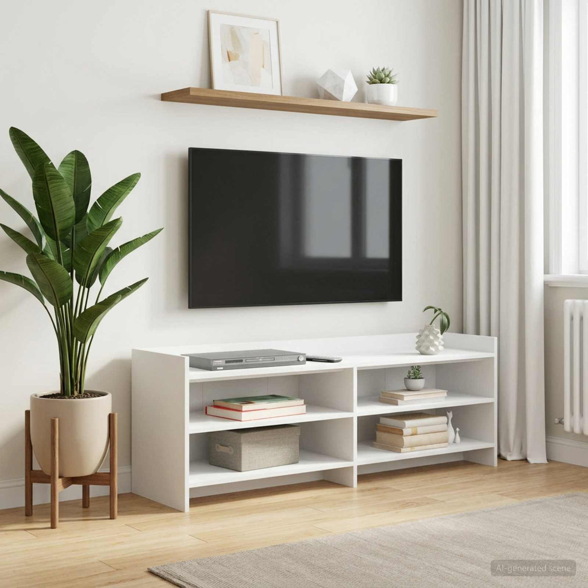TV-kast 135 x 33 x 47 cm Wit Bewerkt hout is nu te koop bij PeponiXL, paradijselijk wonen!