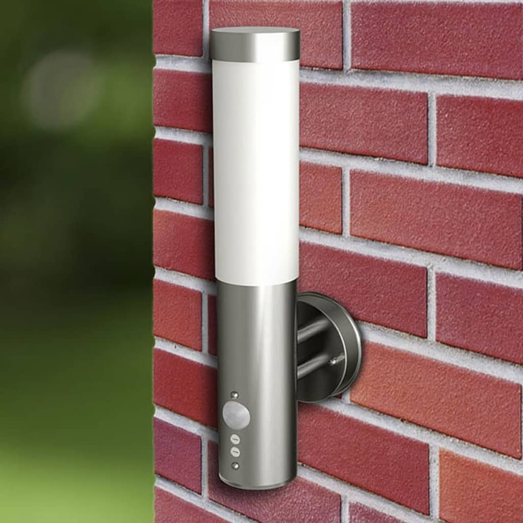 Buitenwandlampen 2 st. met sensor roestvrij staal is nu te koop bij PeponiXL, paradijselijk wonen!