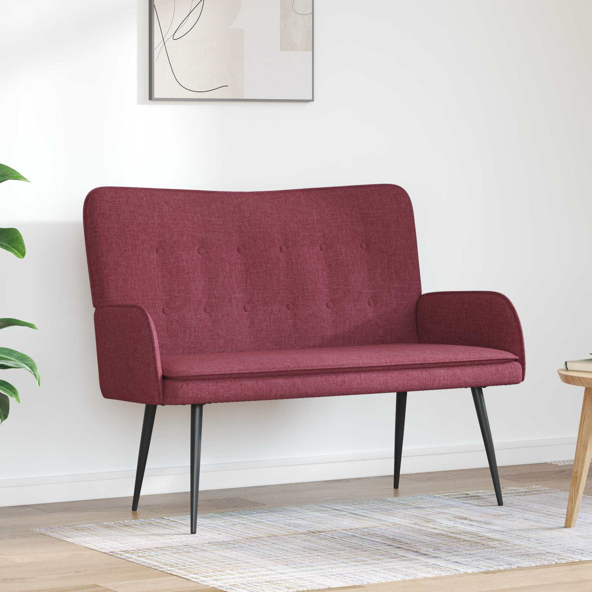 2-Zits Sofa Wijnrood 115 x 61 x 87 cm Stof is nu te koop bij PeponiXL, paradijselijk wonen!