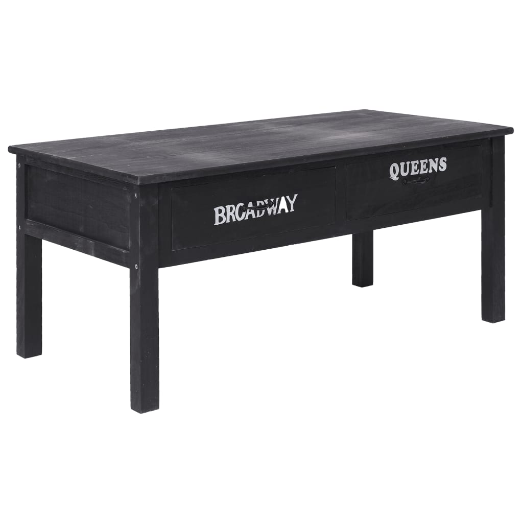 Salontafel 100x50x45 cm hout zwart is nu te koop bij PeponiXL, paradijselijk wonen!