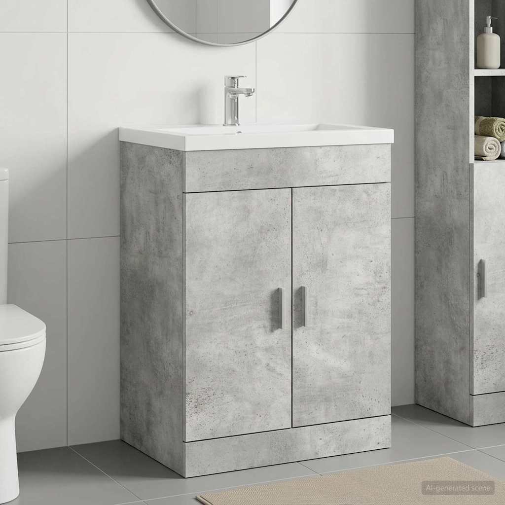 Badkamer Onder Wasbak Kast Betongrijs 78,5 x 37,5 x 81 cm is nu te koop bij PeponiXL, paradijselijk wonen!
