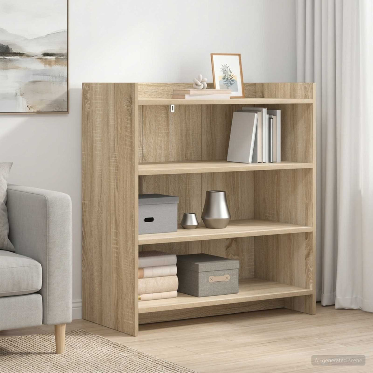 Dressoir Sonoma Eiken 75 x 36 x 80 cm Bewerkt hout is nu te koop bij PeponiXL, paradijselijk wonen!