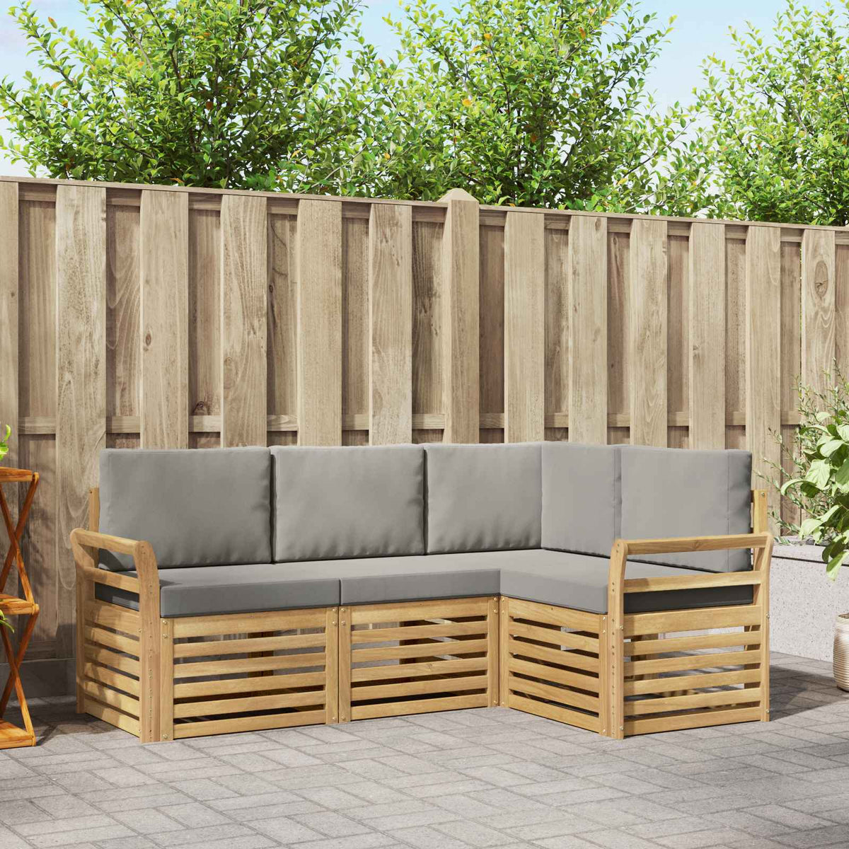 Sofa-Sets 4 pcs Wit en Lichtgrijs 190 x 130,5 x 73 cm Polyester is nu te koop bij PeponiXL, paradijselijk wonen!