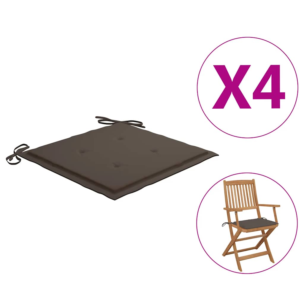 Tuinstoelkussens 4 st 40x40x4 cm oxford stof taupe is nu te koop bij PeponiXL, paradijselijk wonen!