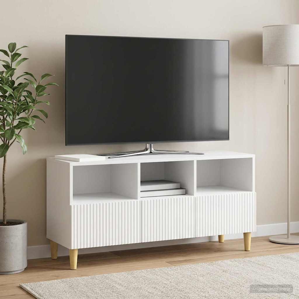 TV-kast met lade Hoogglans Wit 102 x 34,5 x 50 cm Bewerkt hout is nu te koop bij PeponiXL, paradijselijk wonen!