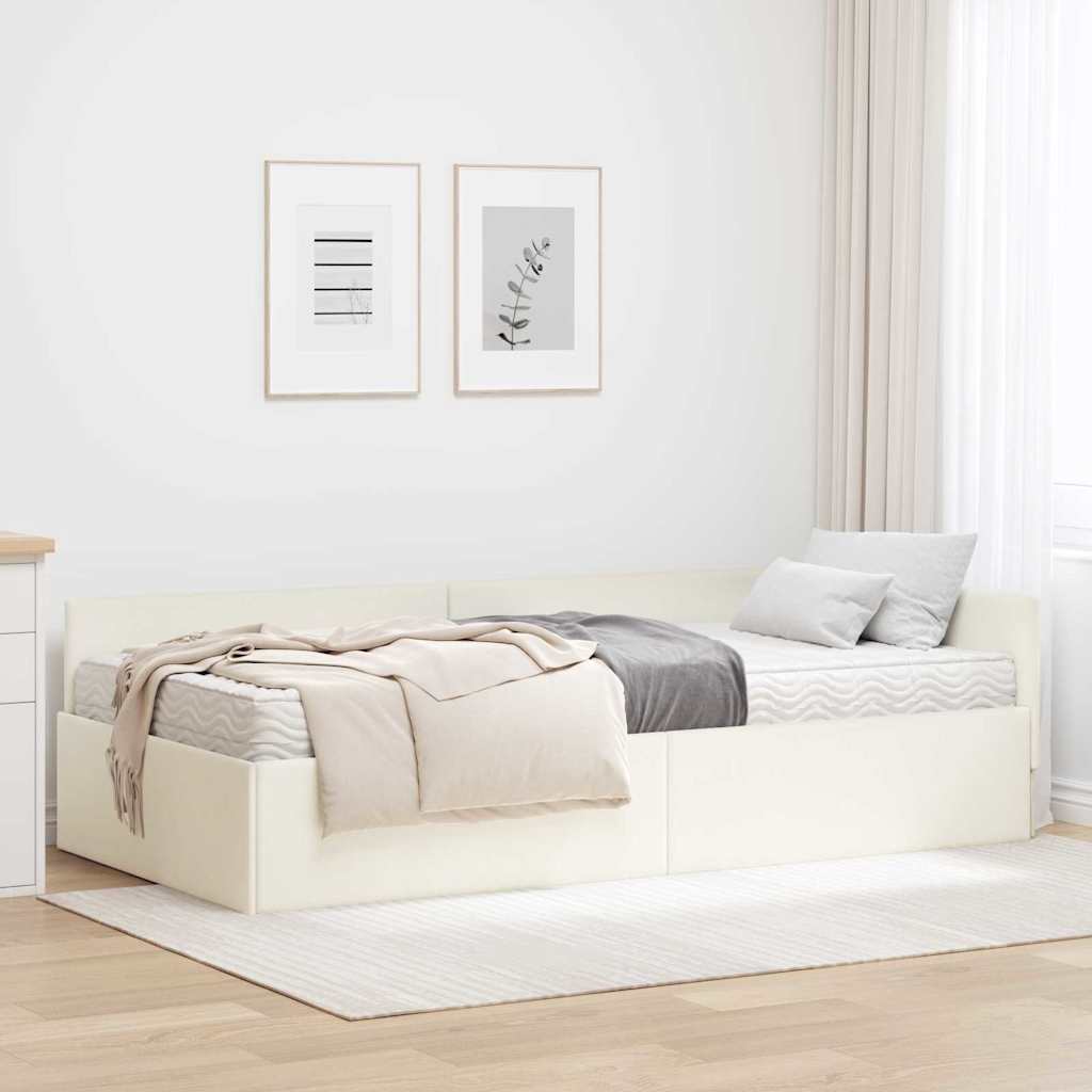 Hoekbedframe met Matras Anders 2 pcs Grijs Fluweel is nu te koop bij PeponiXL, paradijselijk wonen!
