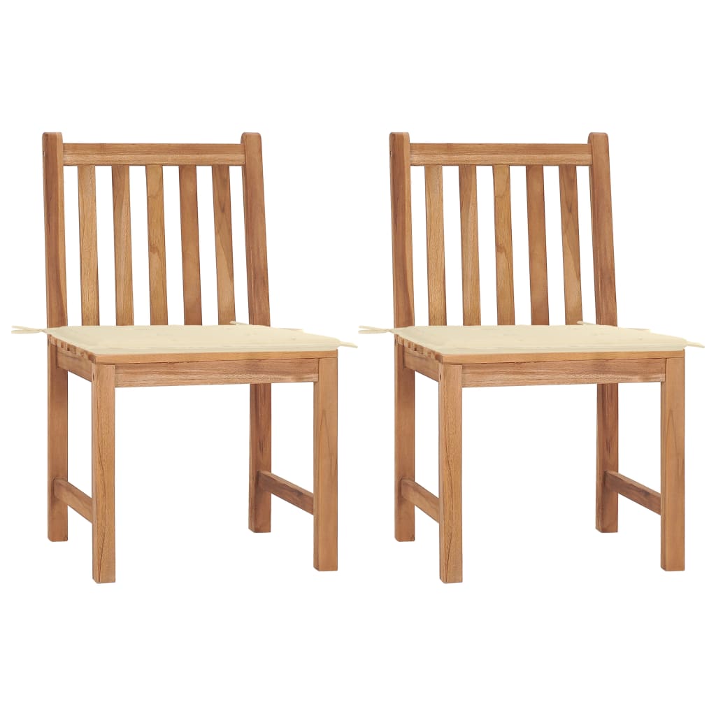 Tuinstoelen 2 st met kussens massief teakhout is nu te koop bij PeponiXL, paradijselijk wonen!