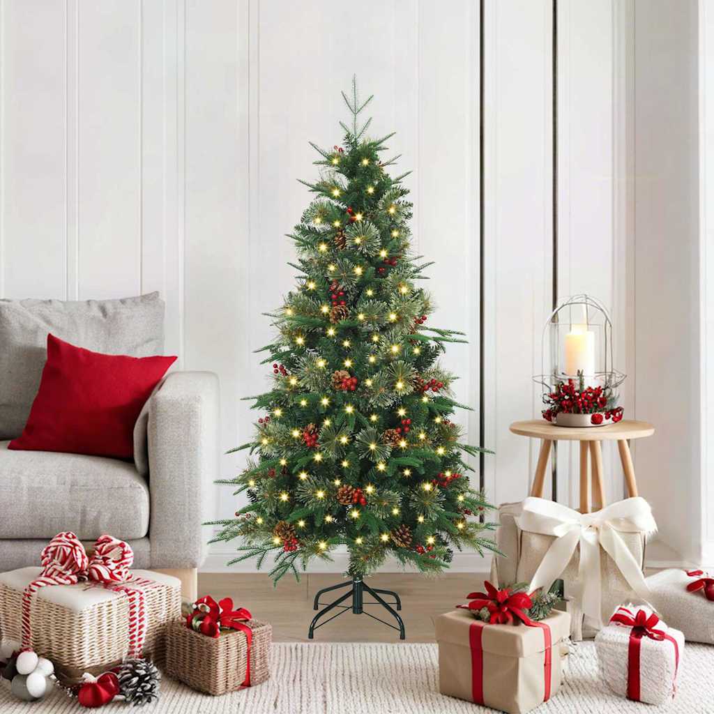 Kunstmatige Inklapbare Kerstboom Groen 150 cm PE en PVC is nu te koop bij PeponiXL, paradijselijk wonen!