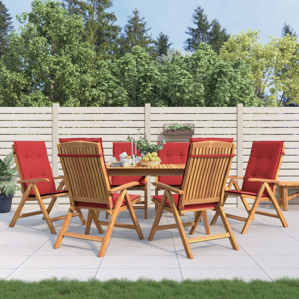 Tuinstoelen 6 st verstelbaar met kussens massief teakhout is nu te koop bij PeponiXL, paradijselijk wonen!