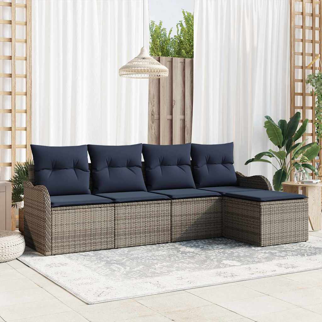 Tuin Sofa Set Grijs poly rattan is nu te koop bij PeponiXL, paradijselijk wonen!