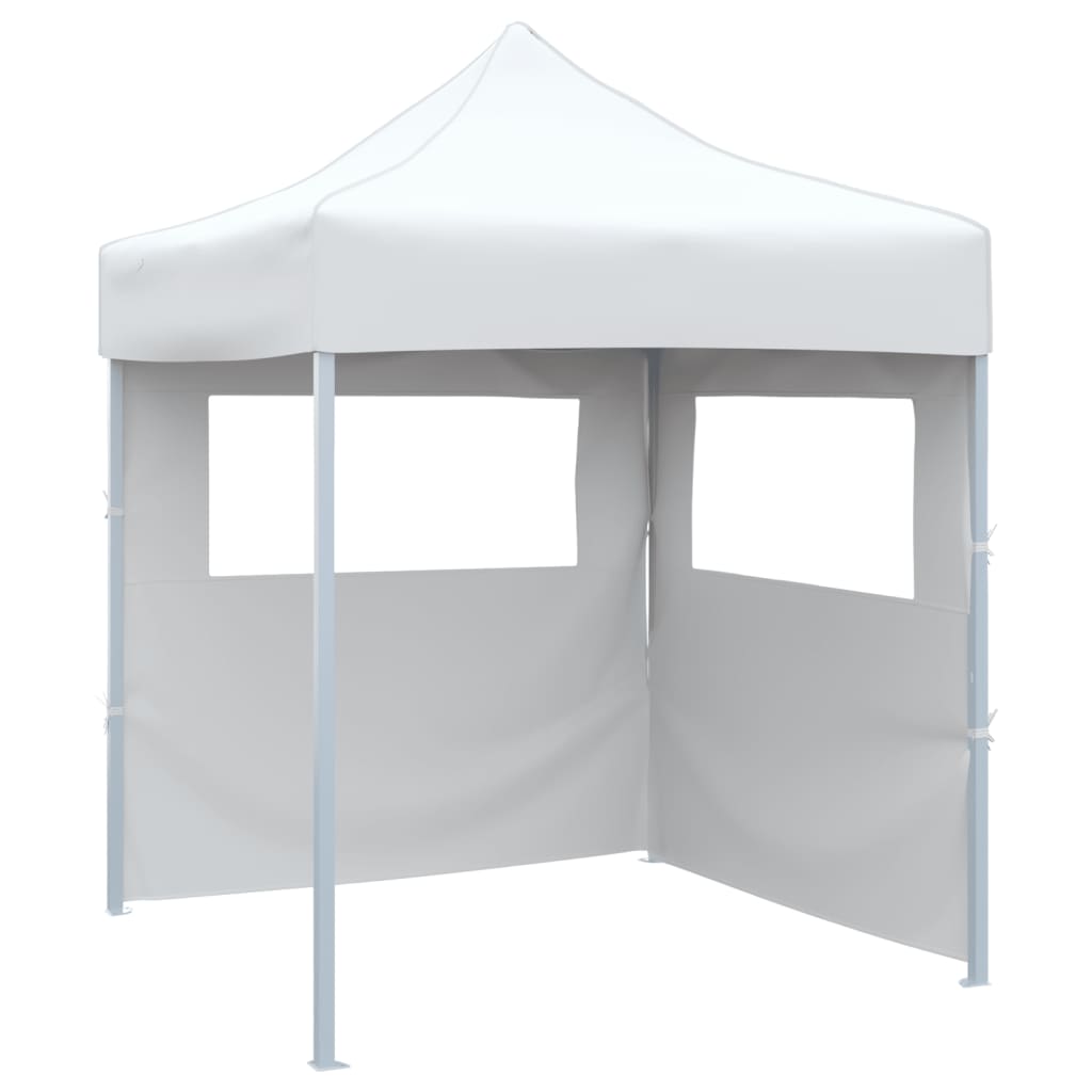 Partytent met 2 zijwanden inklapbaar 2x2 m staal wit is nu te koop bij PeponiXL, paradijselijk wonen!