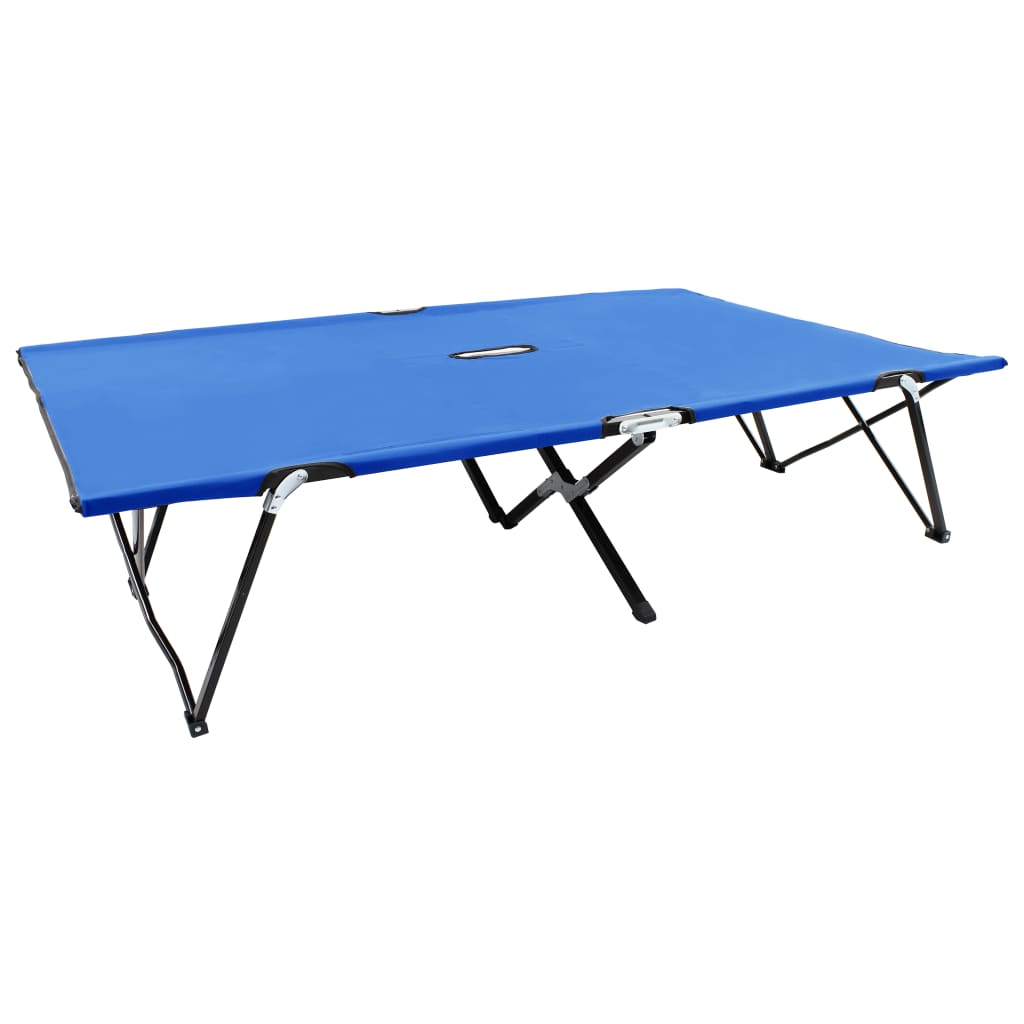 Ligbed 2-persoons inklapbaar staal blauw is nu te koop bij PeponiXL, paradijselijk wonen!