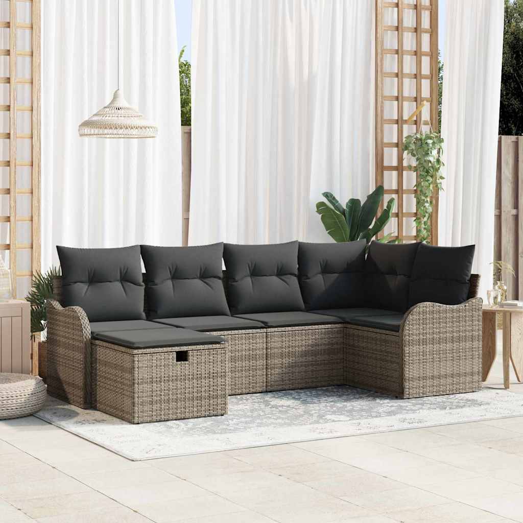 Tuin Sofa Set 6 st Poly riet is nu te koop bij PeponiXL, paradijselijk wonen!