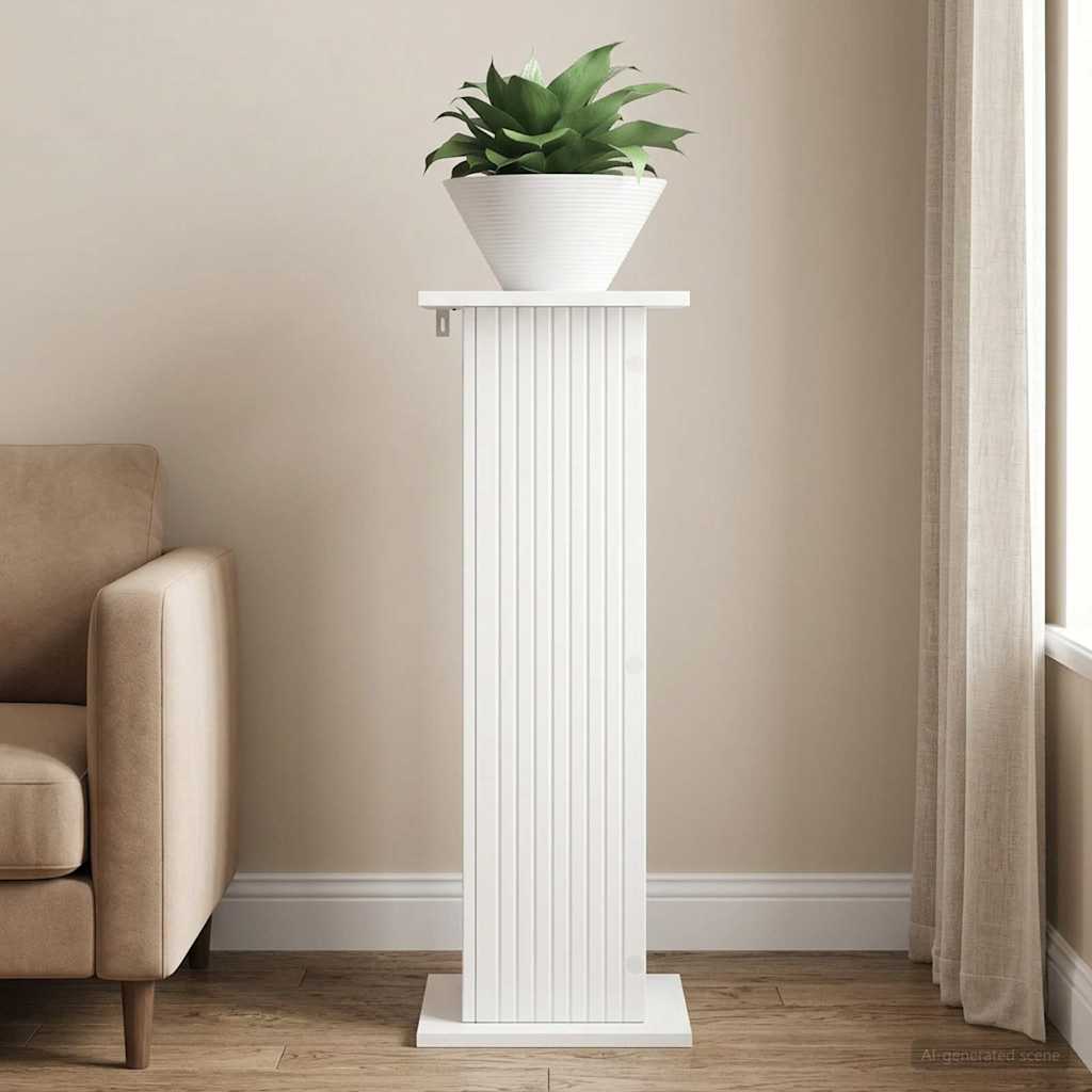 Plantenstandaard Wit 30,5 x 30 x 80,5 cm Bewerkt hout is nu te koop bij PeponiXL, paradijselijk wonen!