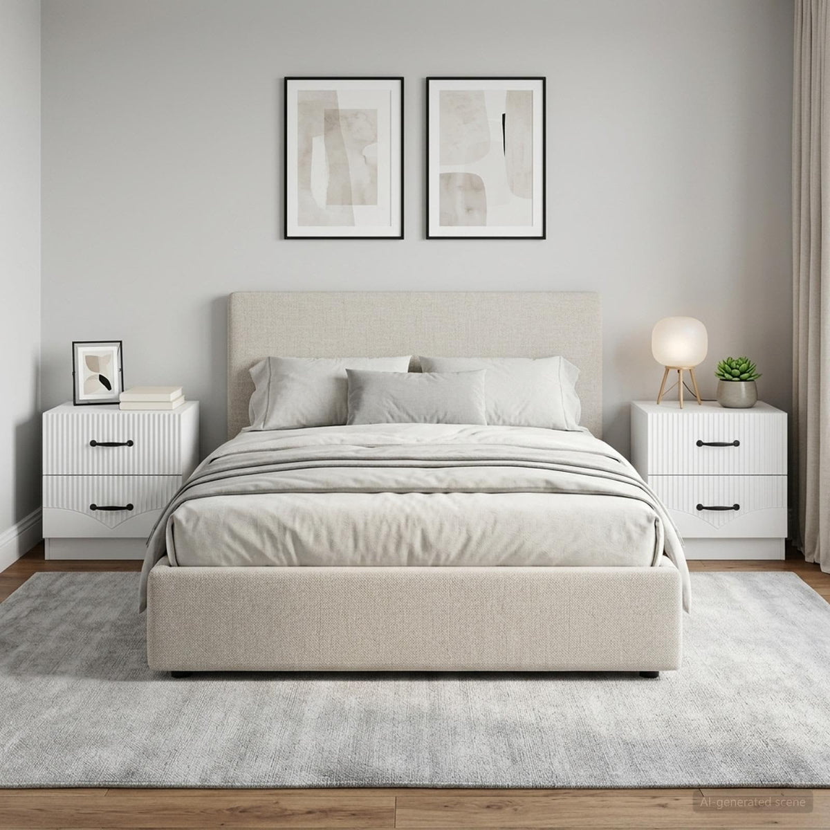 Nachtkastje met lade 2 pcs Wit 43 x 34,5 x 44,5 cm Bewerkt hout is nu te koop bij PeponiXL, paradijselijk wonen!