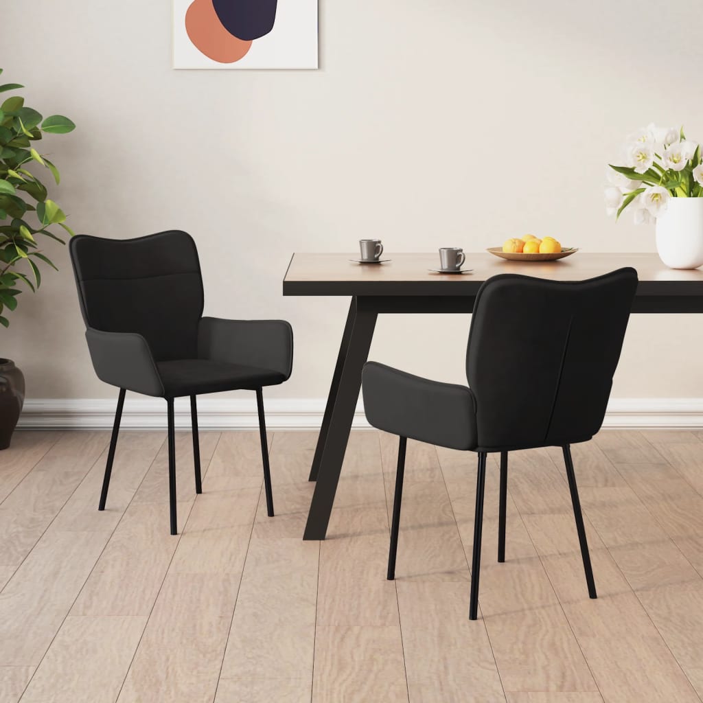 Eetkamerstoelen 2 st fluweel zwart is nu te koop bij PeponiXL, paradijselijk wonen!