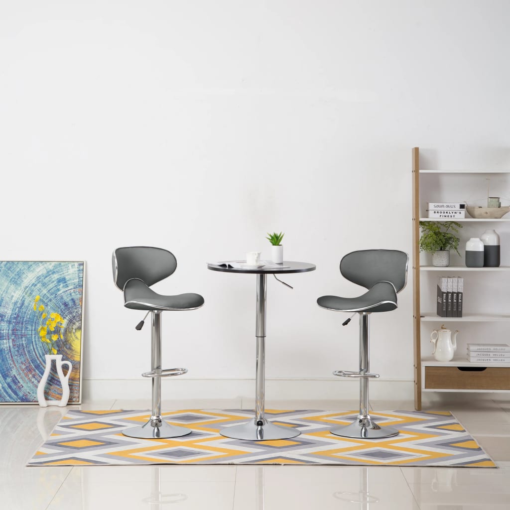 Barkrukken 2 st kunstleer grijs is nu te koop bij PeponiXL, paradijselijk wonen!