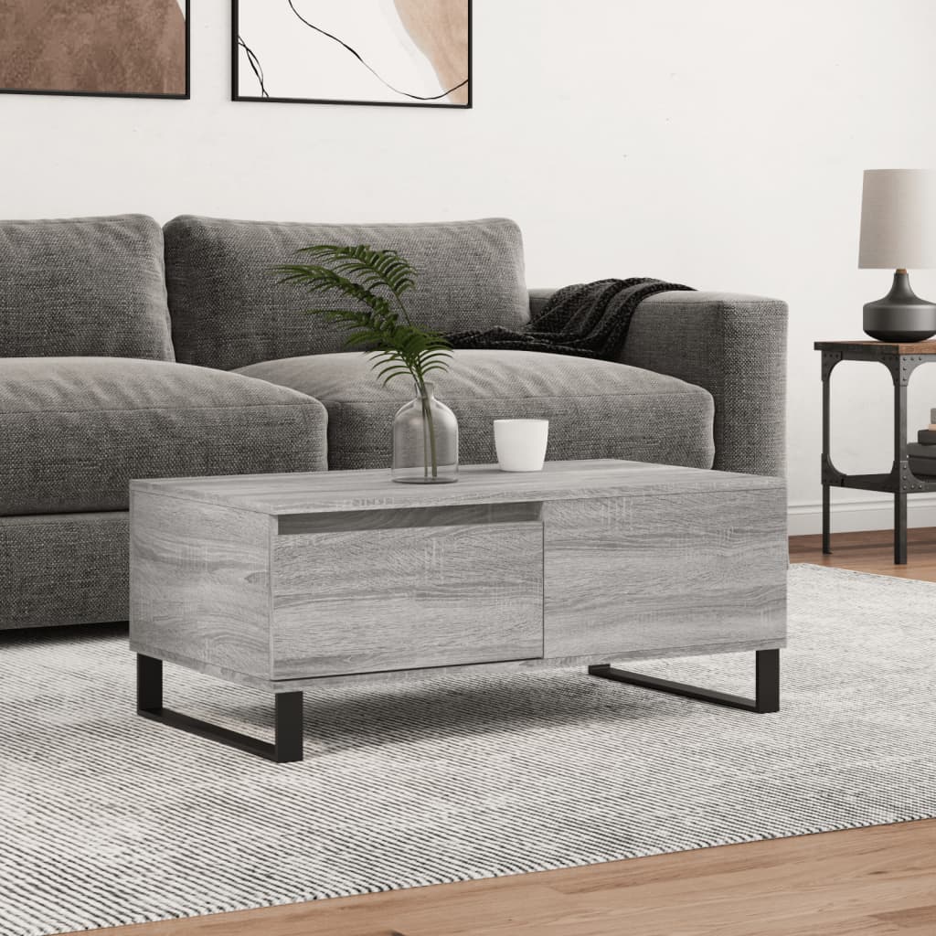 Salontafel 90x50x36,5 cm bewerkt hout grijs sonoma is nu te koop bij PeponiXL, paradijselijk wonen!