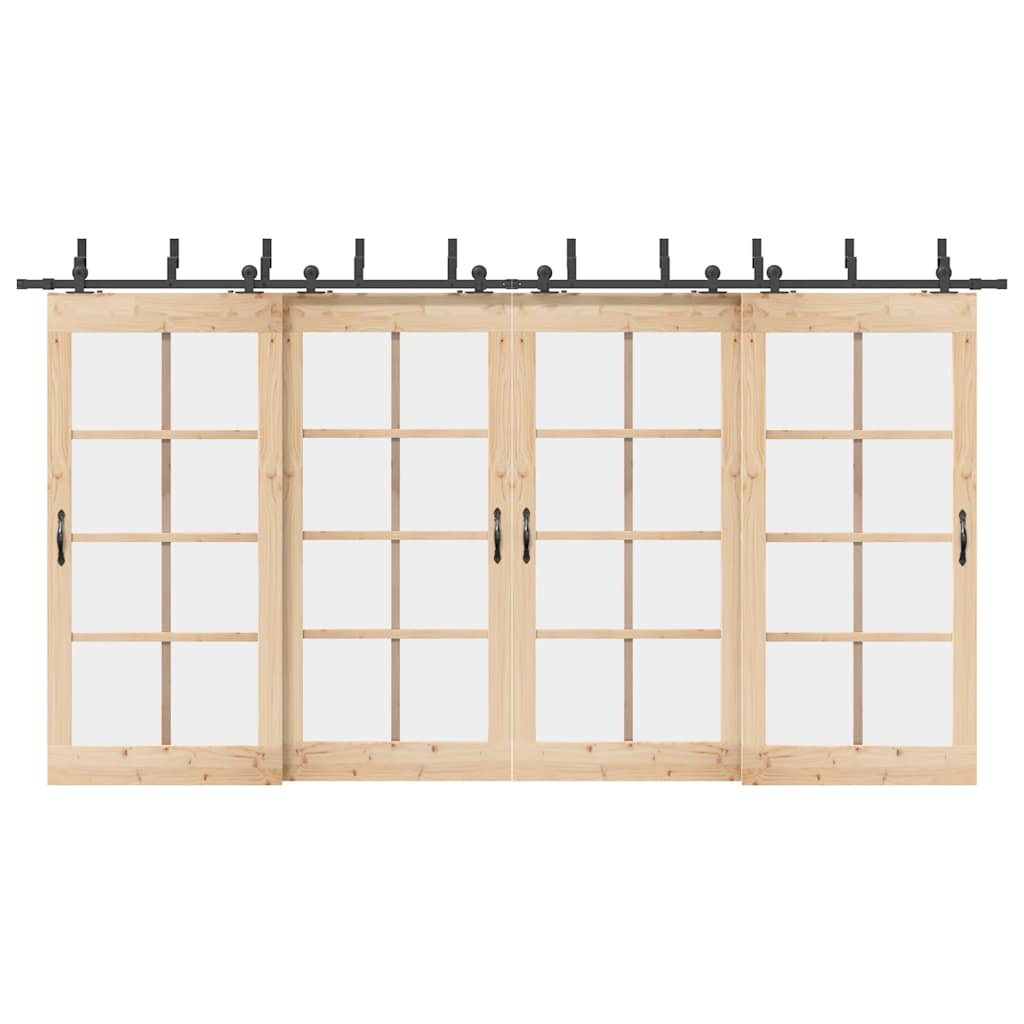 Doos met onderdelen voor schuifdeur 427 cm staal zwart is nu te koop bij PeponiXL, paradijselijk wonen!