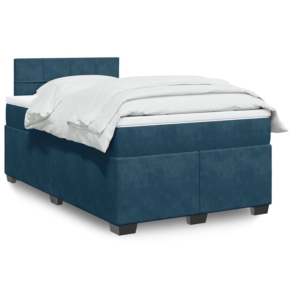 Boxspring met matras fluweel donkerblauw 120x200 cm is nu te koop bij PeponiXL, paradijselijk wonen!