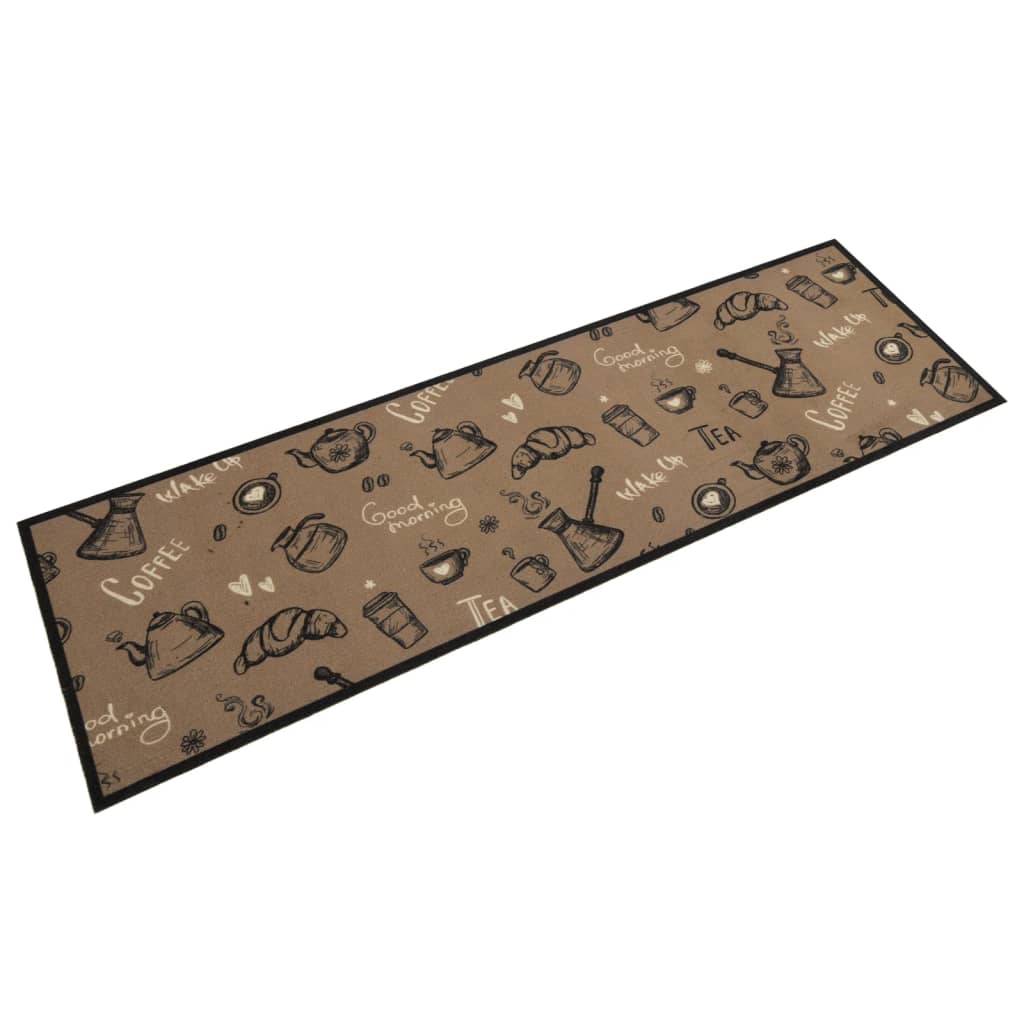 Keukenmat wasbaar ochtendprint 45x150 cm fluweel bruin is nu te koop bij PeponiXL, paradijselijk wonen!