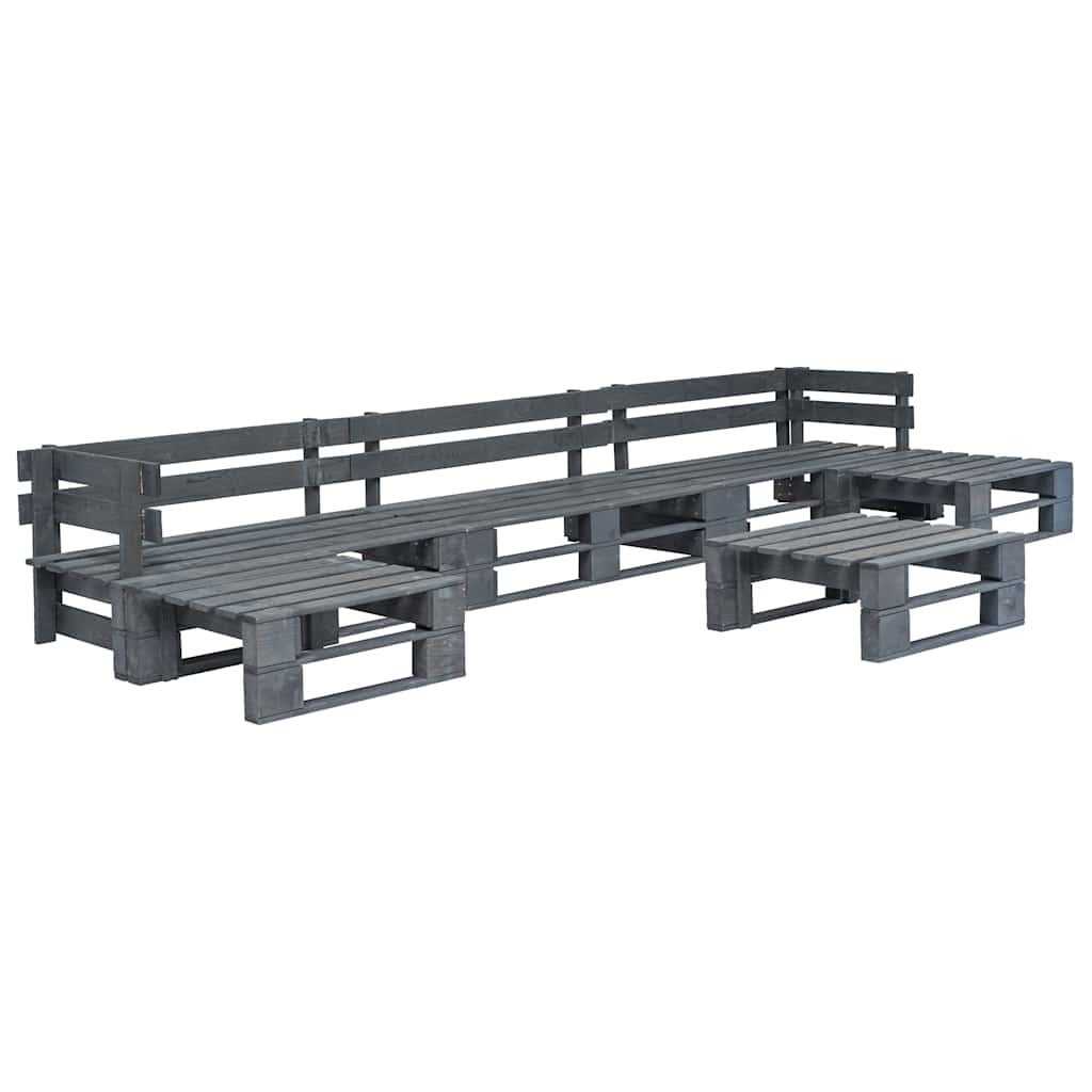 6-delige Loungeset pallet hout grijs is nu te koop bij PeponiXL, paradijselijk wonen!
