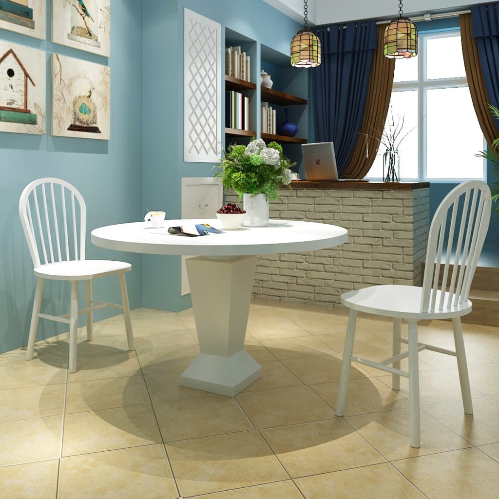 Eetkamerstoelen 2 st massief rubberwood wit is nu te koop bij PeponiXL, paradijselijk wonen!