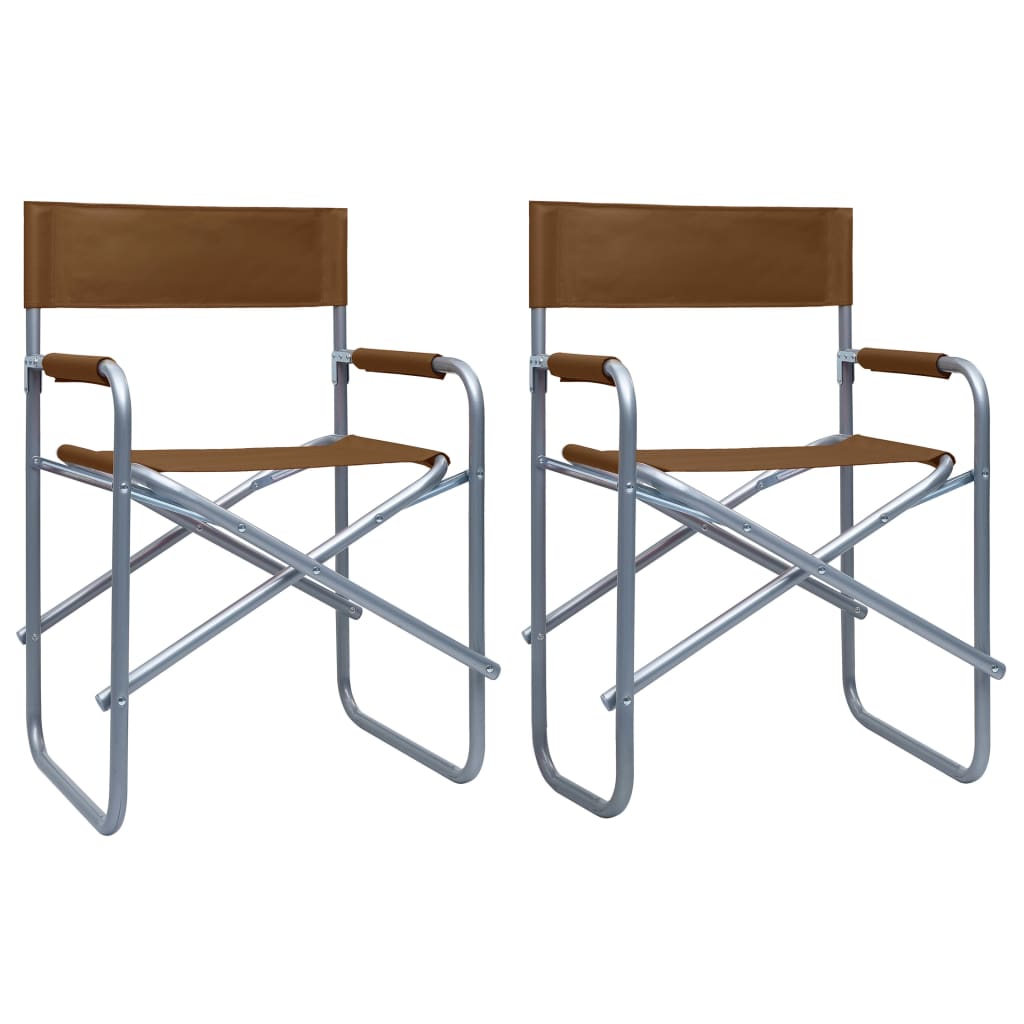 Regisseursstoelen 2 st staal bruin is nu te koop bij PeponiXL, paradijselijk wonen!